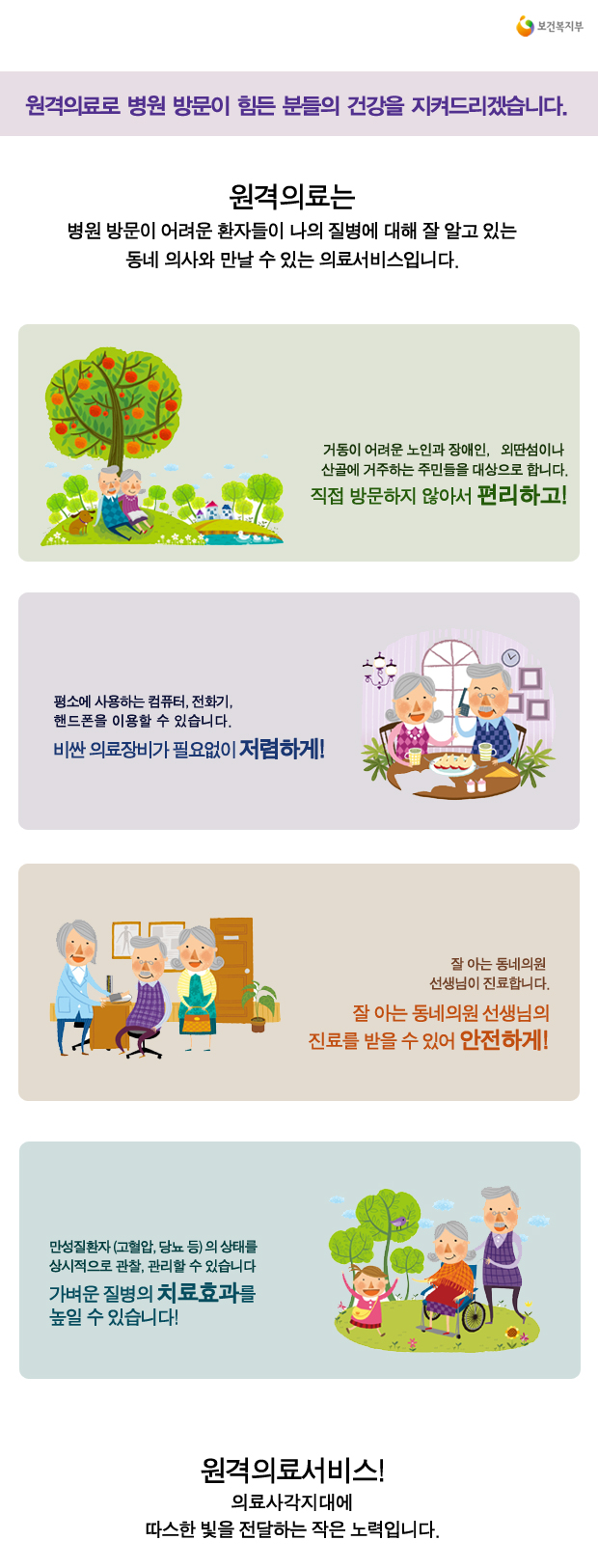 원격의료로 병원 방문이 힘든 분들의 건강을 지켜드리겠습니다.