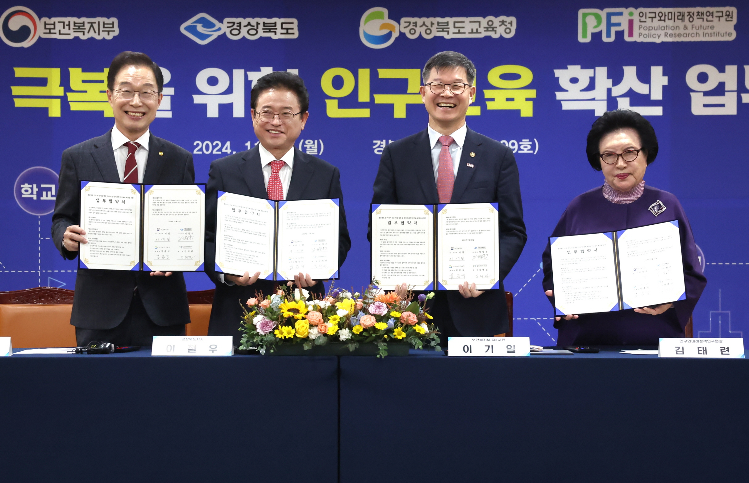 보건복지부·경상북도·경상북도교육청·(사)인구와미래정책연구원 업무협약 체결 사진1