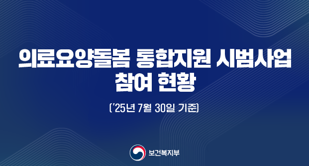 의료요양돌봄 통？지원 시법사업 참여현황 (25년 7월 30일 기준)